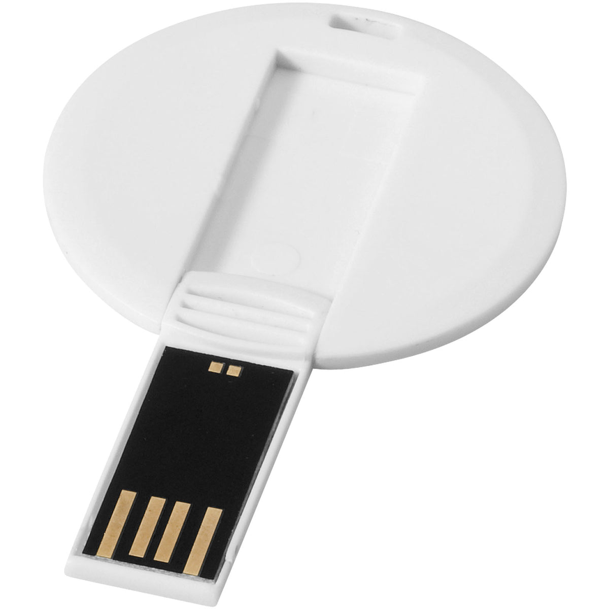 Round Credit Card USB Stick – Weiss