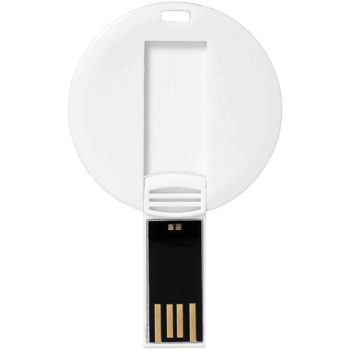 Round Credit Card USB Stick – Weiss