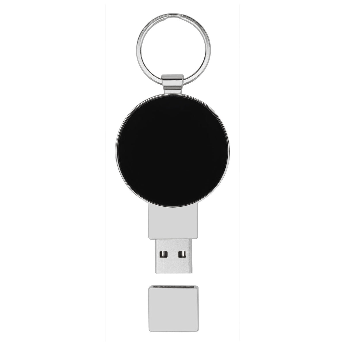 Runder Light Up USB Stick – Blau / Schwarz / Silber