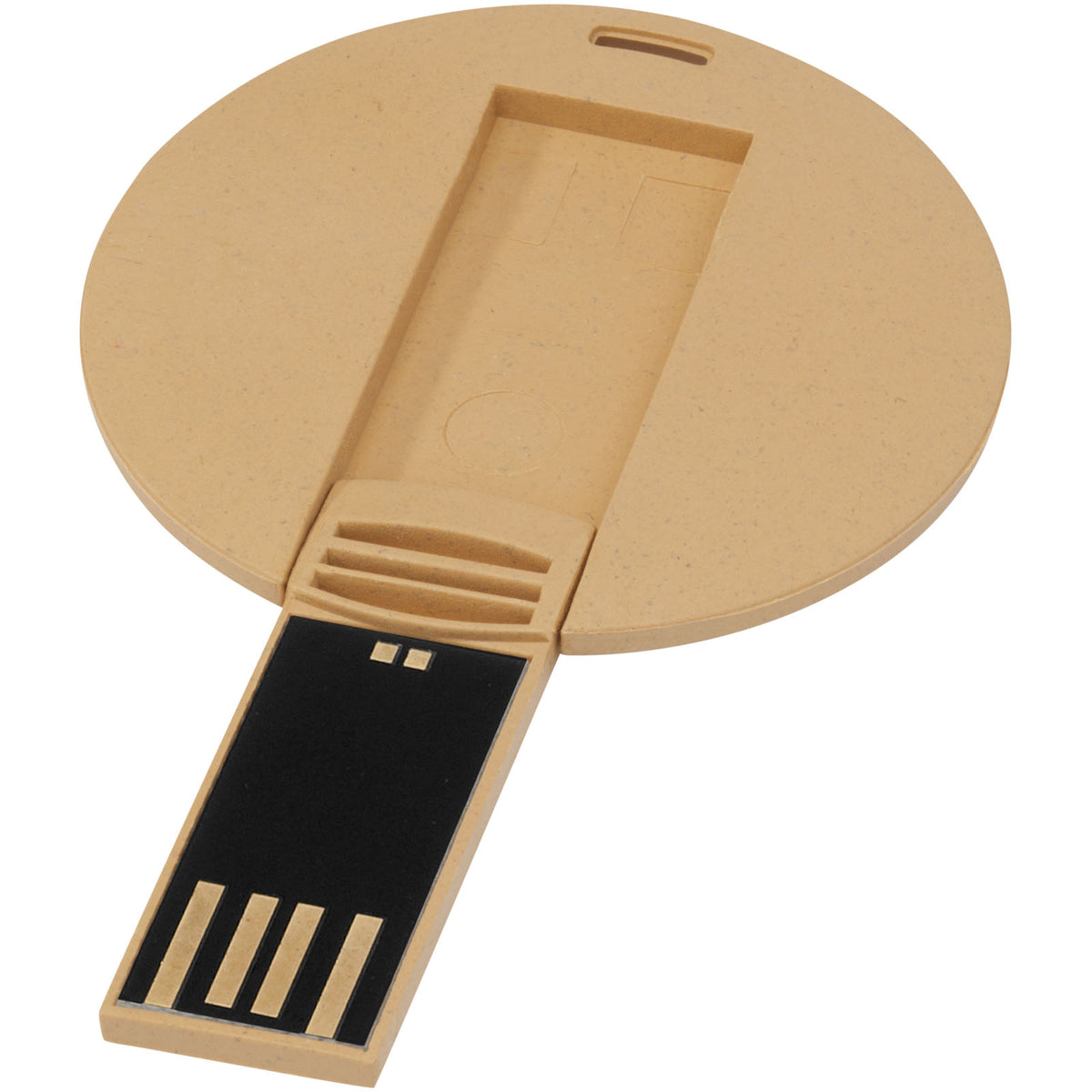 Runder ausklappbarer USB Stick – Kraftpapier