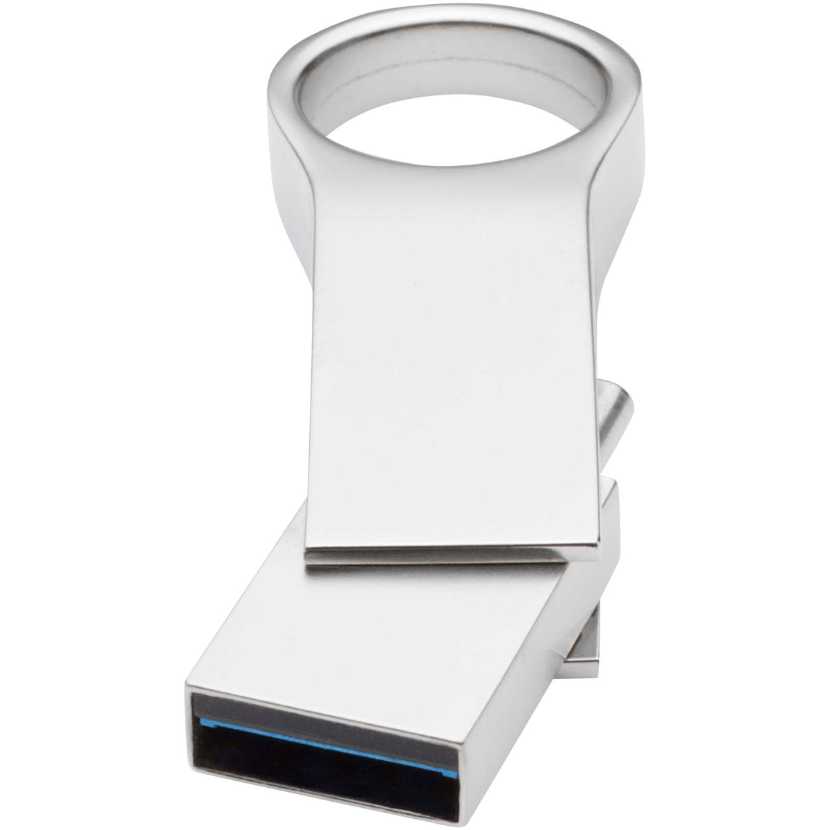 Typ C USB Stick 3.0 rund, groß – Silber