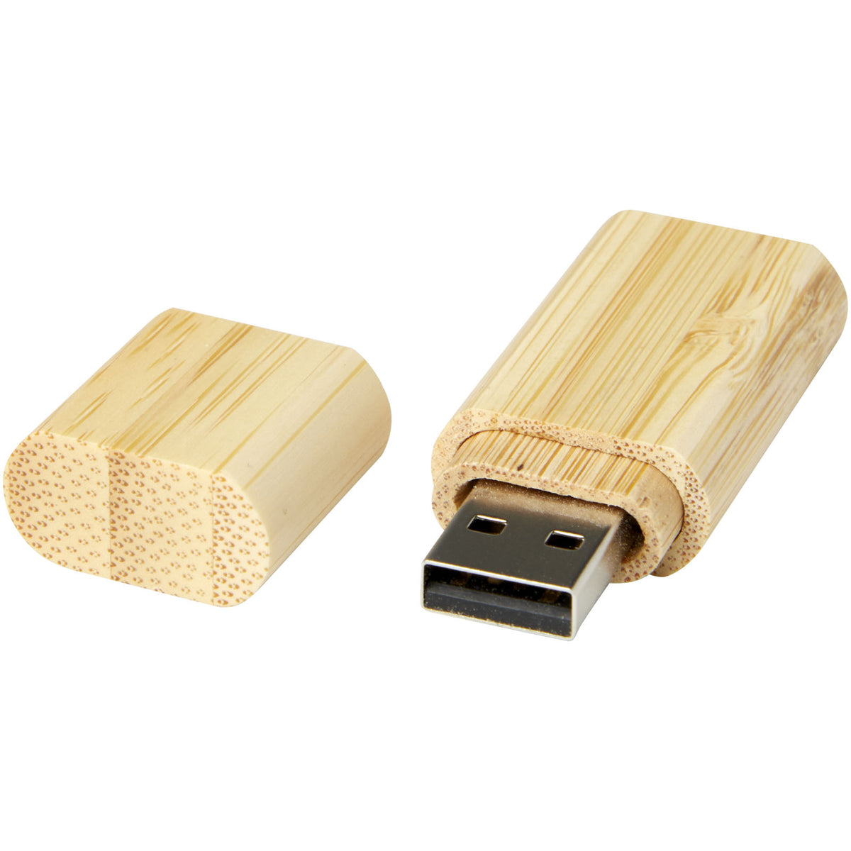 USB Stick 2.0 aus Bambus mit Schlüsselanhänger – Natural