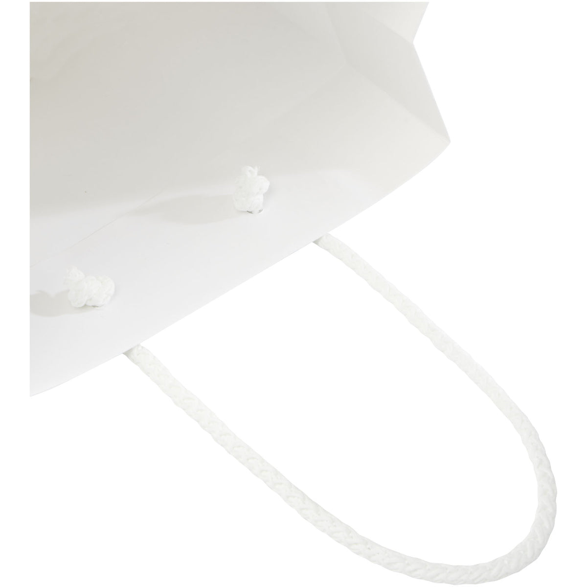 Handgefertigte 170 g/m² Integra Papiertüte mit Kunststoff Kordelgriffen, 18 × 9 × 23 cm – Weiss