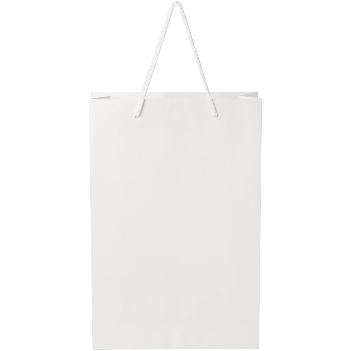 Handgefertigte 170 g/m² Integra Papiertüte mit Kunststoff Kordelgriffen, 24 × 9 × 36 cm – Weiss