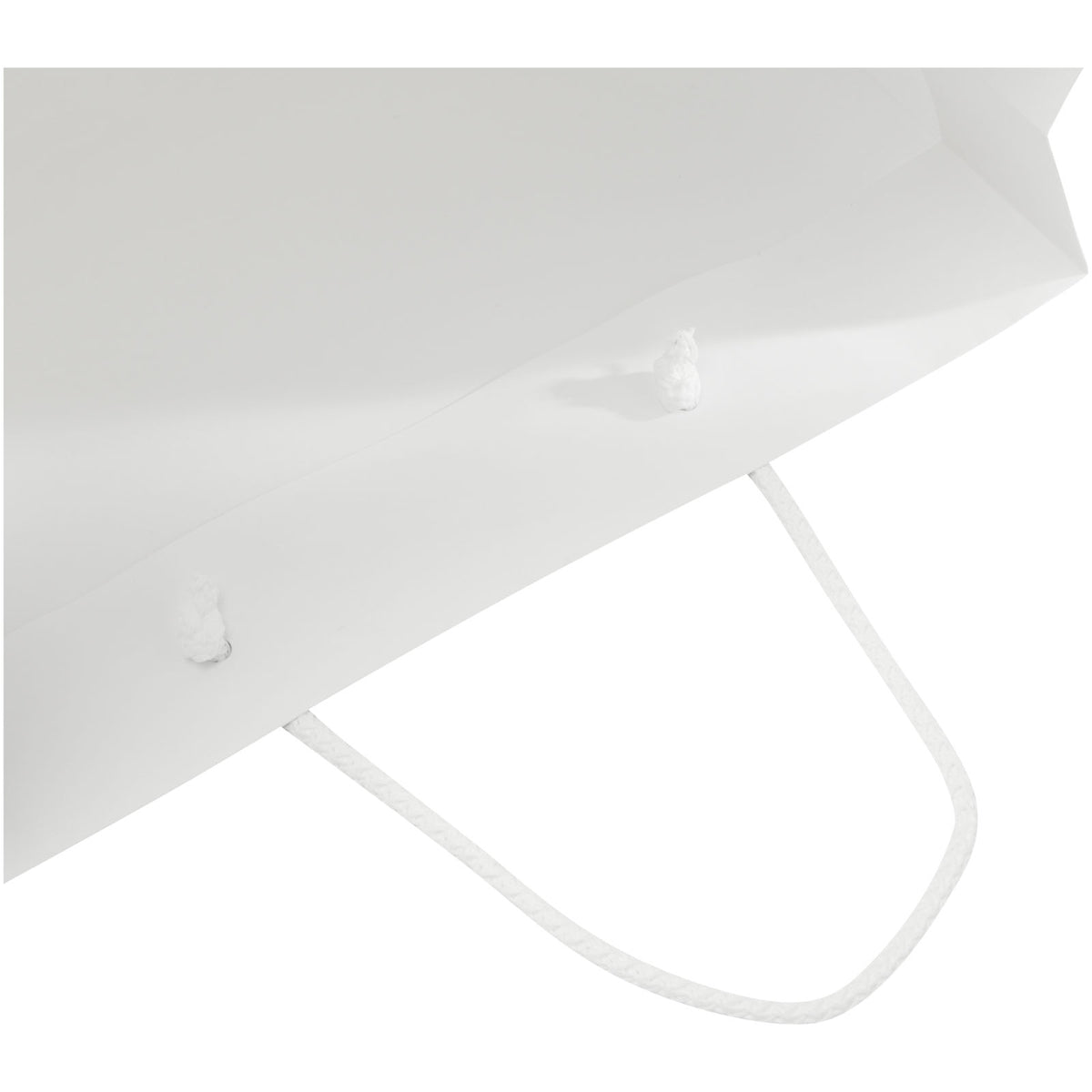 Handgefertigte 170 g/m² Integra Papiertüte mit Kunststoff Kordelgriffen, 31 × 12 × 41 cm – Weiss