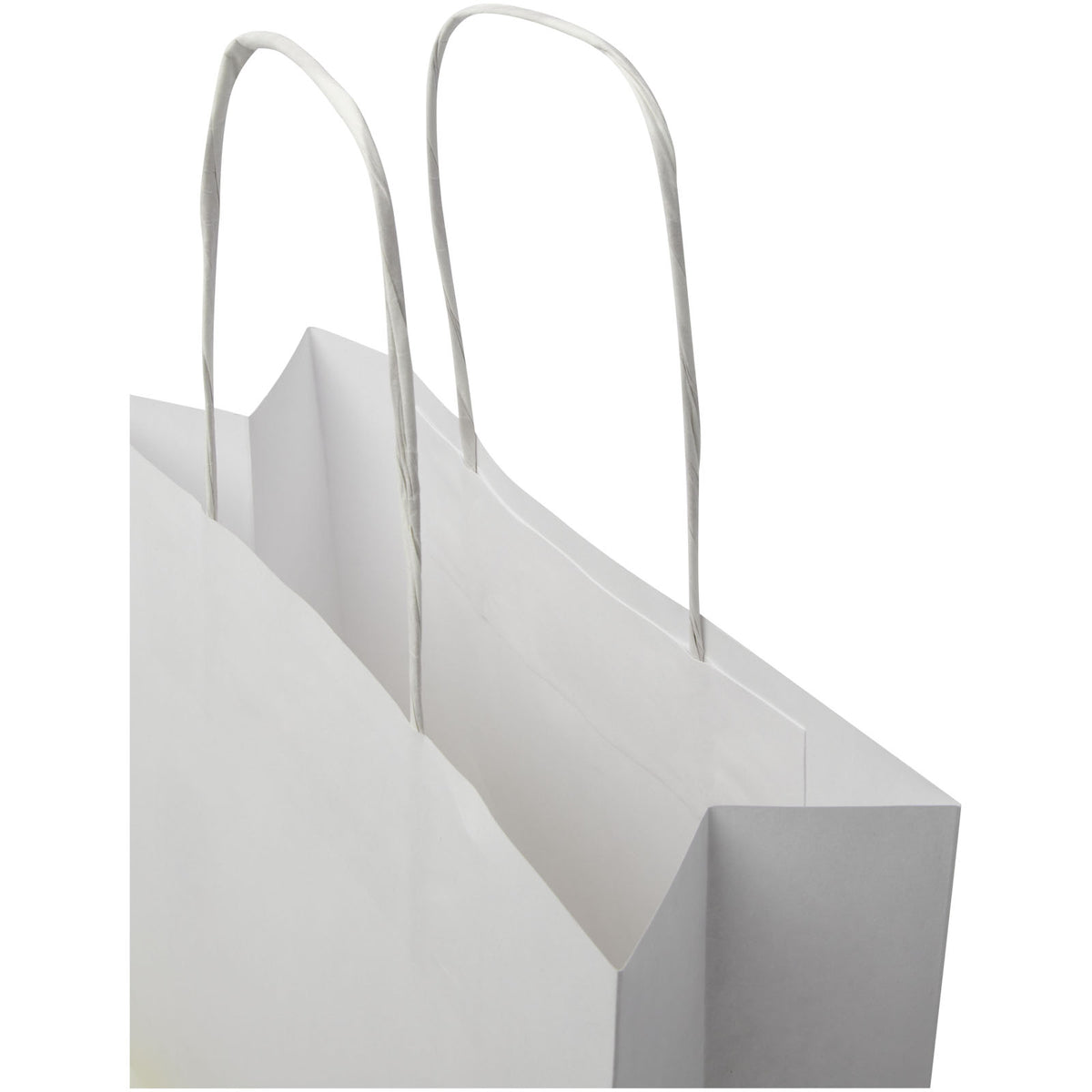 Kraftpapiertasche 120 /m² mit gedrehten Griffen, 24 × 9 × 24 cm – Weiss