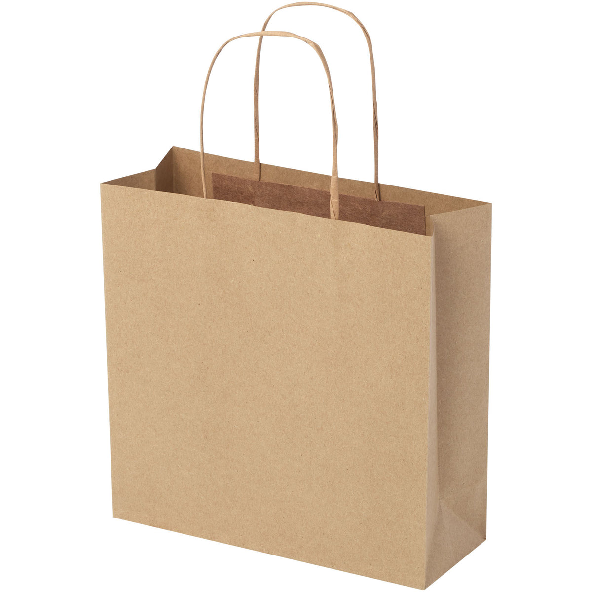 Kraftpapiertasche 120 /m² mit gedrehten Griffen, 24 × 9 × 24 cm – Kraftpapier