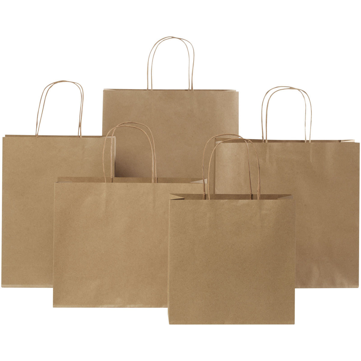 Kraftpapiertasche 120 /m² mit gedrehten Griffen, 24 × 9 × 24 cm – Kraftpapier