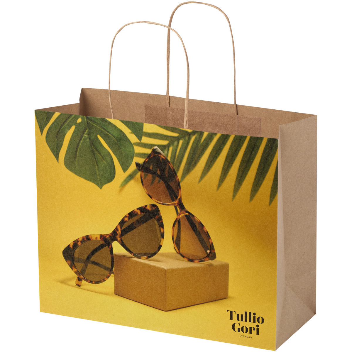 Kraftpapiertasche 120 g/m² mit gedrehten Griffen, 31 × 12 × 25 cm – Kraftpapier