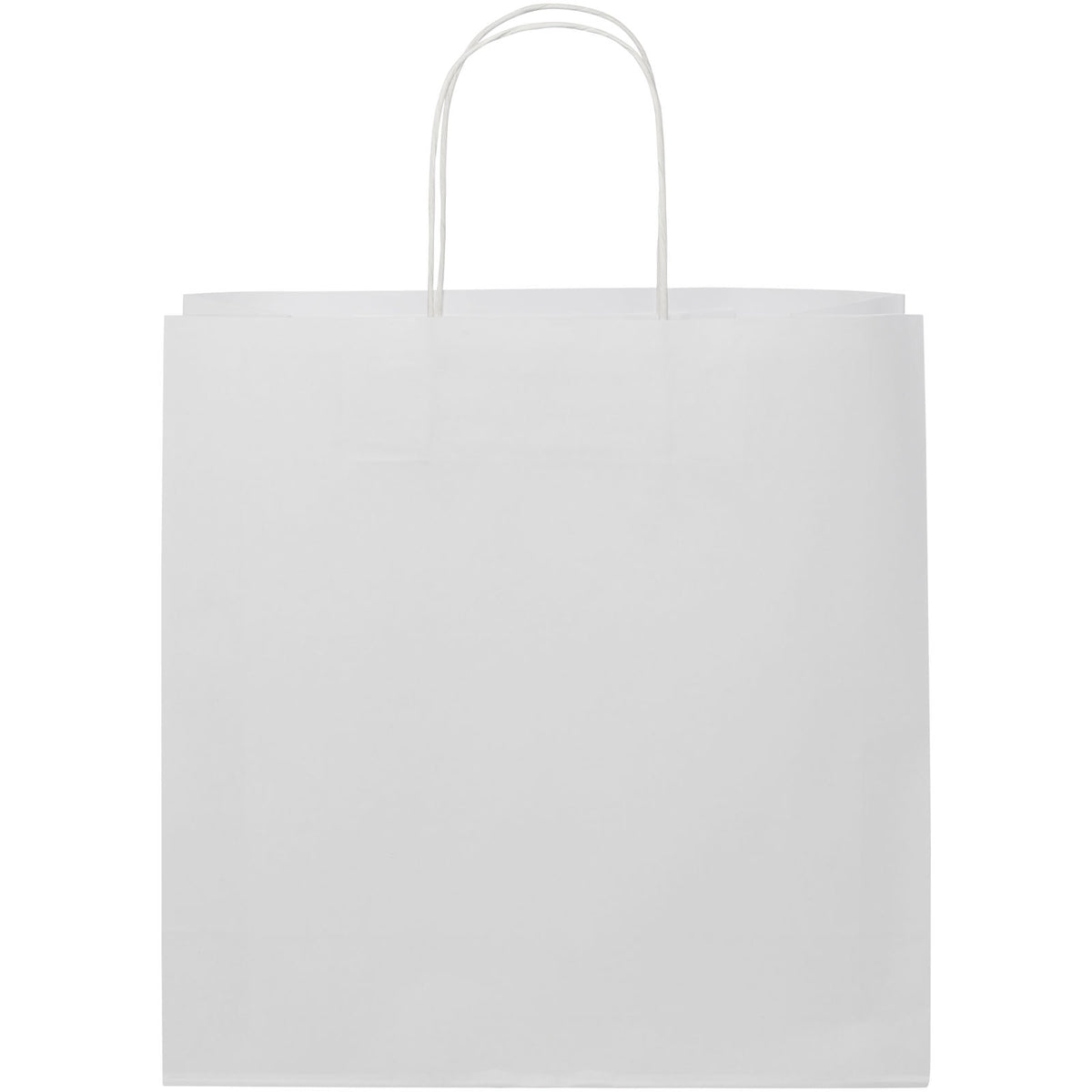 Kraftpapiertasche 120 g/m² mit gedrehten Griffen, 31 × 12 × 31 cm – Weiss