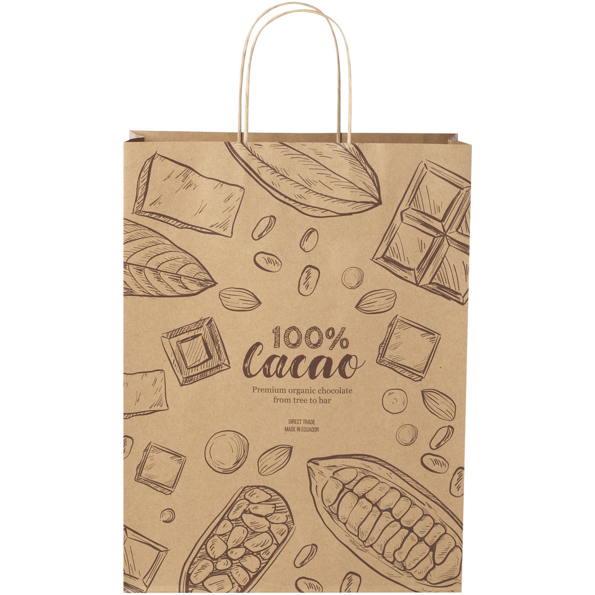 Kraftpapiertasche 120 g/m² mit gedrehten Griffen, 31 × 12 × 41 cm – Kraftpapier