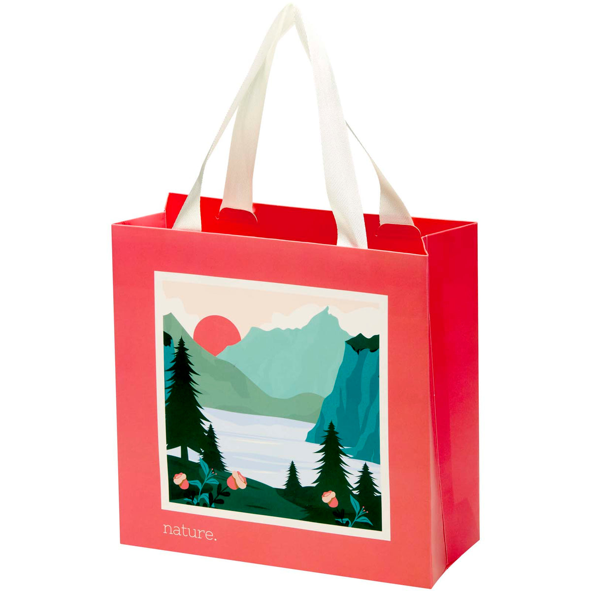 Smartfold Papiertüte, 210 g/m², mit Bandgriffen und Glanzlaminierung, 24 x 10 x 24 cm – Weiss