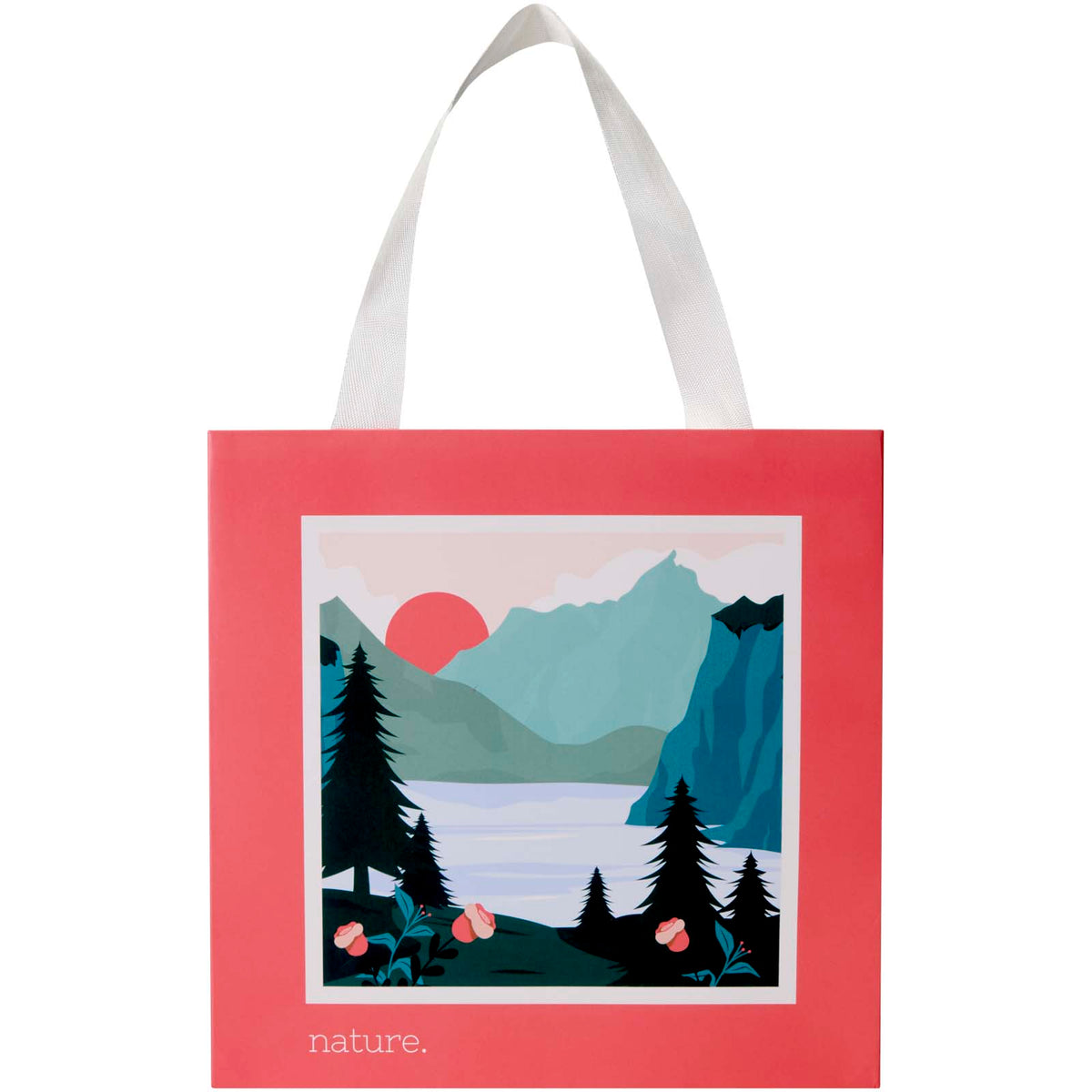 Smartfold Papiertüte, 210 g/m², mit Bandgriffen und Glanzlaminierung, 24 x 10 x 24 cm – Weiss