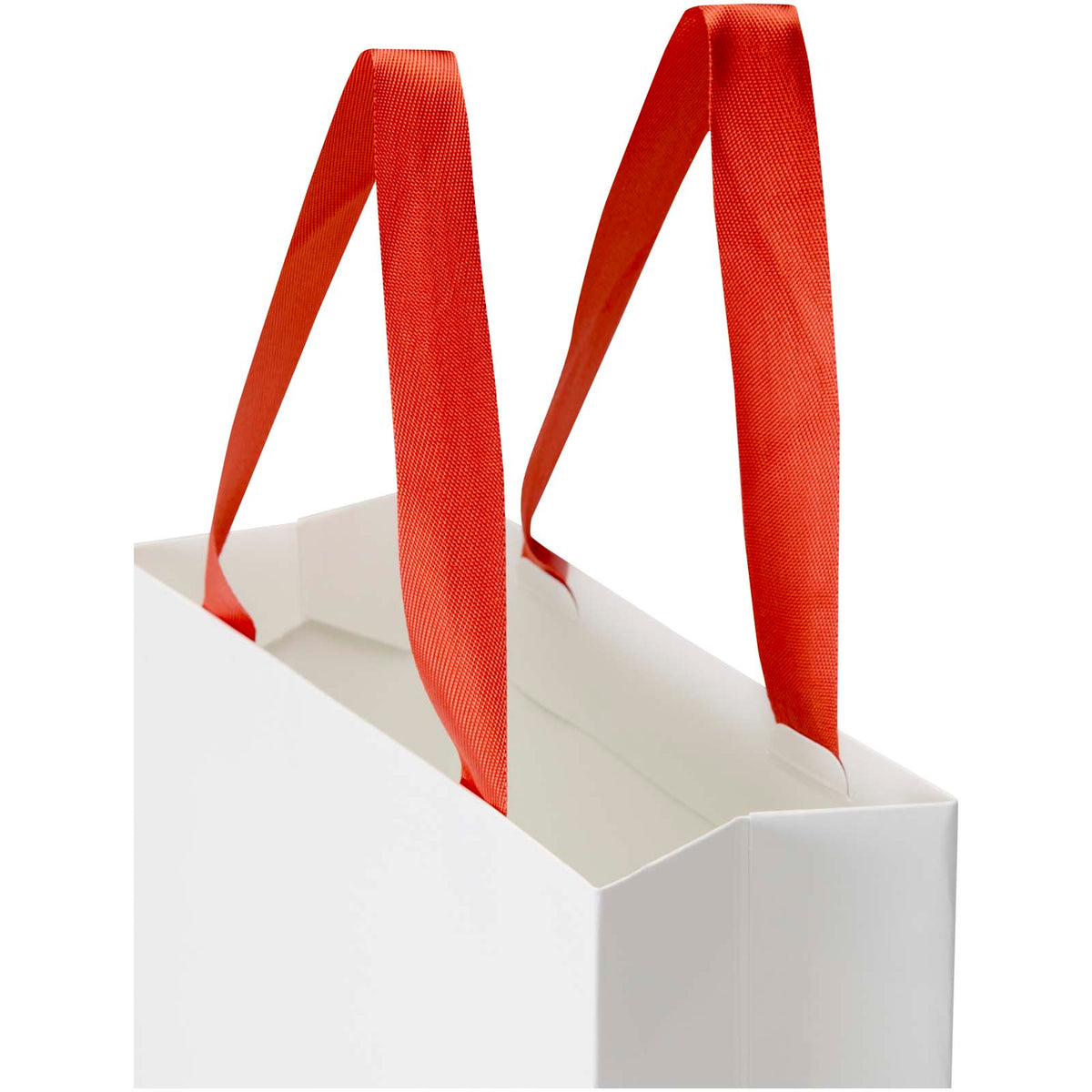Smartfold Papiertüte, 210 g/m², mit Bandgriffen und Glanzlaminierung, 24 x 10 x 24 cm – Rot