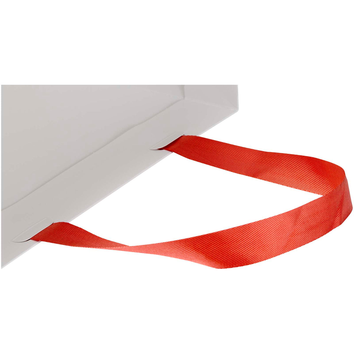 Smartfold Papiertüte, 210 g/m², mit Bandgriffen und Glanzlaminierung, 31 x 12 x 31 cm – Rot