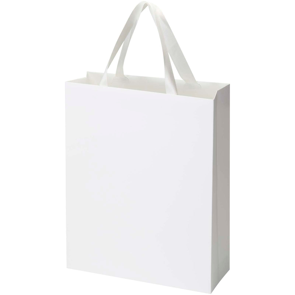 Smartfold Papiertüte, 210 g/m², mit Bandgriffen und Glanzlaminierung, 31 x 12 x 39 cm – Weiss