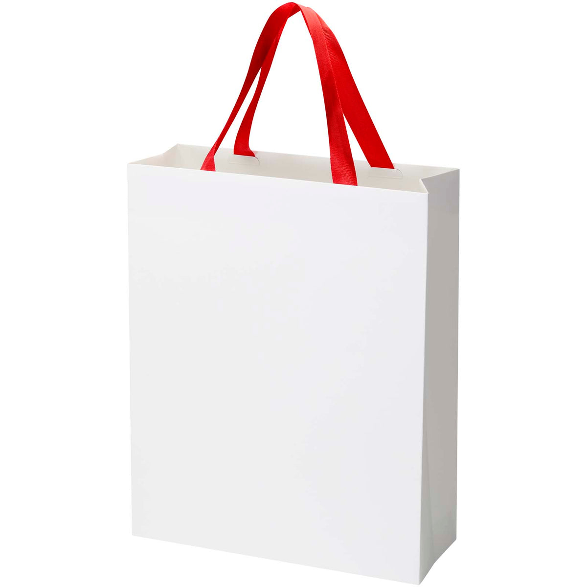 Smartfold Papiertüte, 210 g/m², mit Bandgriffen und Glanzlaminierung, 31 x 12 x 39 cm – Rot
