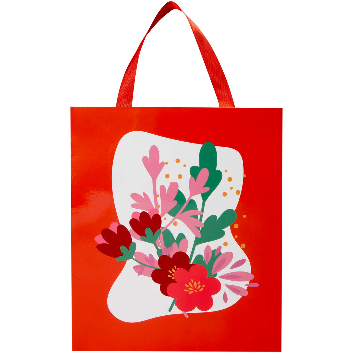 Smartfold Papiertüte, 210 g/m², mit Bandgriffen und Glanzlaminierung, 31 x 12 x 39 cm – Rot