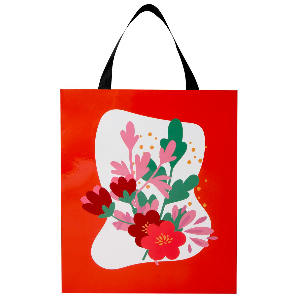 Smartfold Papiertüte, 210 g/m², mit Bandgriffen und Glanzlaminierung, 31 x 12 x 39 cm – Schwarz