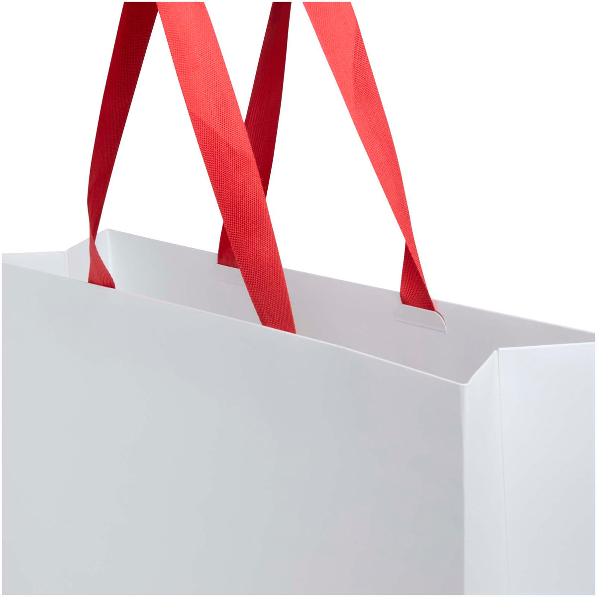 Smartfold Papiertüte, 210 g/m², mit Bandgriffen und Glanzlaminierung, 42 x 12 x 35 cm – Rot