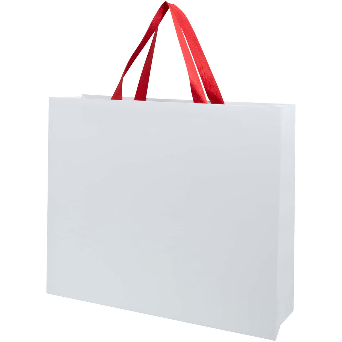Smartfold Papiertüte, 210 g/m², mit Bandgriffen und Glanzlaminierung, 42 x 12 x 35 cm – Rot