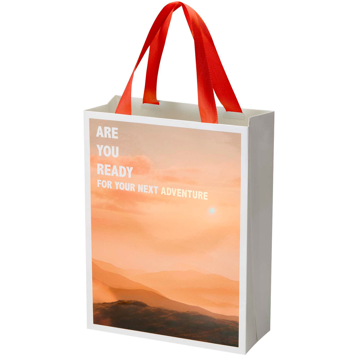 Smartfold Papiertüte, 210 g/m², mit Bandgriffen und matter Laminierung, 24 x 10 x 32 cm – Rot