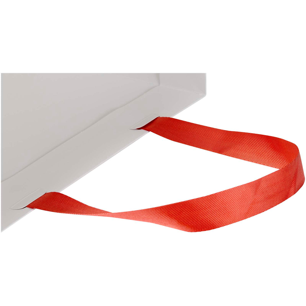 Smartfold Papiertüte, 210 g/m², mit Bandgriffen und matter Laminierung, 24 x 10 x 32 cm – Rot