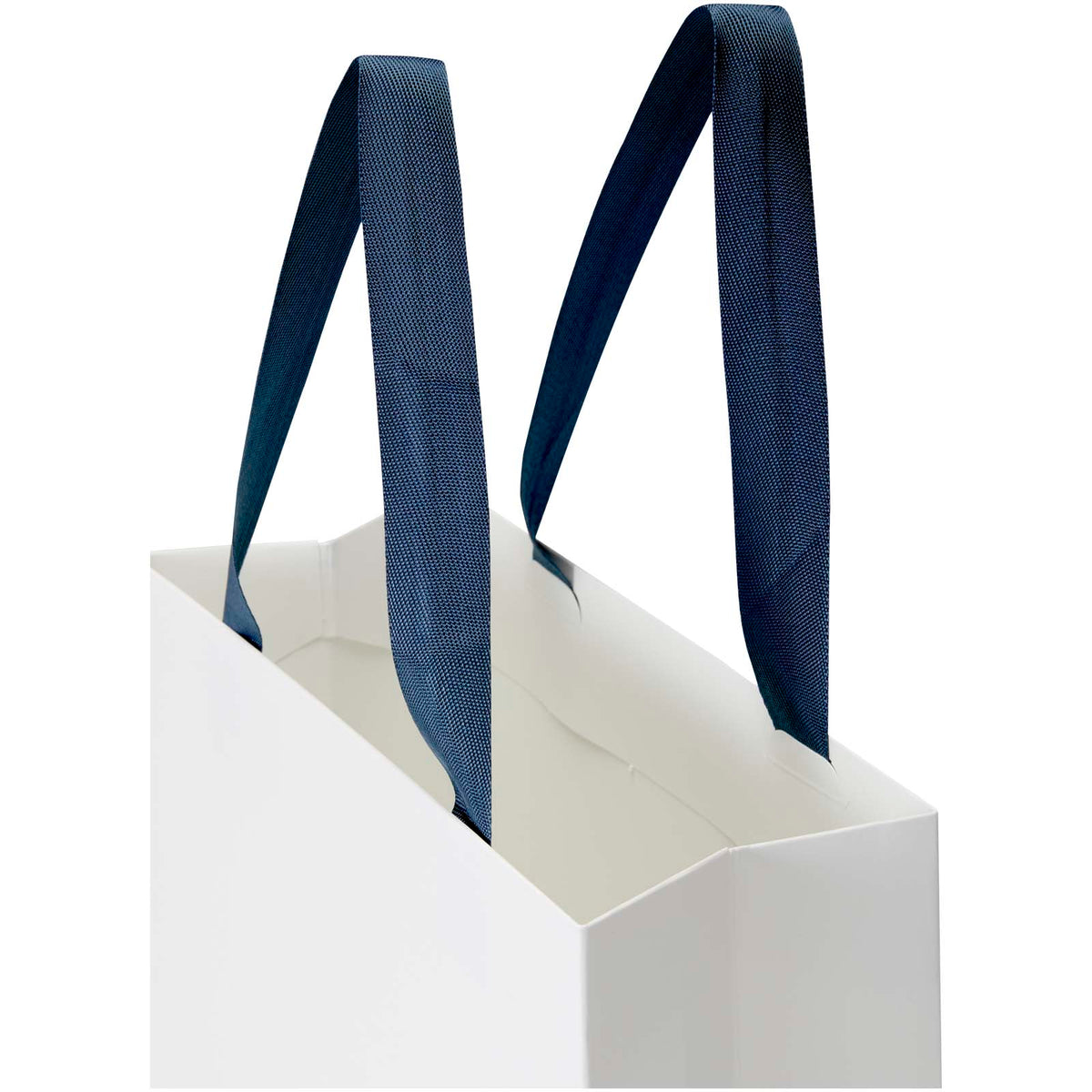 Smartfold Papiertüte, 210 g/m², mit Bandgriffen und matter Laminierung, 24 x 10 x 32 cm – Blau
