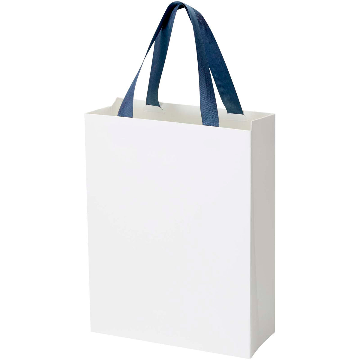 Smartfold Papiertüte, 210 g/m², mit Bandgriffen und matter Laminierung, 24 x 10 x 32 cm – Blau