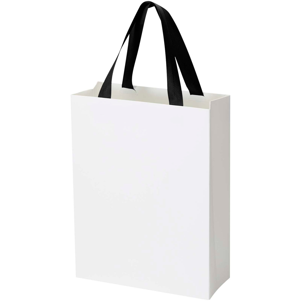 Smartfold Papiertüte, 210 g/m², mit Bandgriffen und matter Laminierung, 24 x 10 x 32 cm – Schwarz