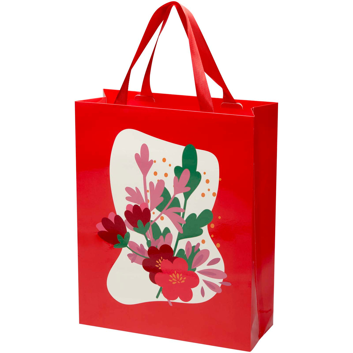 Smartfold Papiertüte, 210 g/m², mit Bandgriffen und matter Laminierung, 31 x 12 x 39 cm – Rot