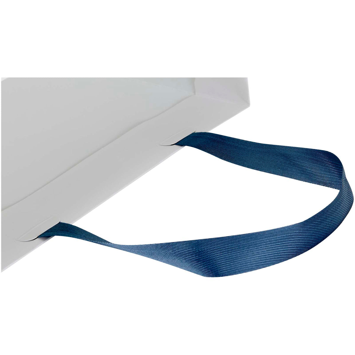 Smartfold Papiertüte, 210 g/m², mit Bandgriffen und matter Laminierung, 31 x 12 x 39 cm – Blau