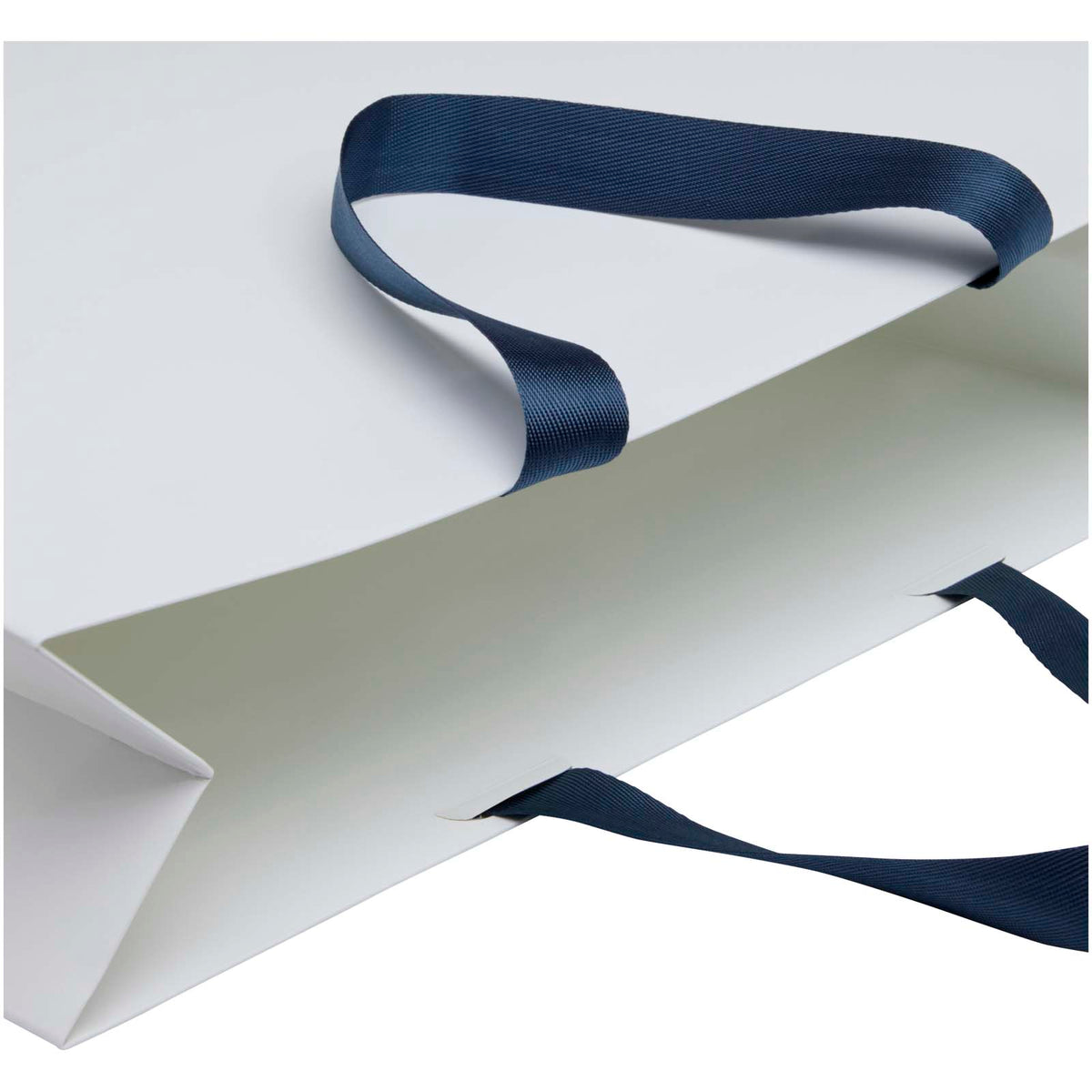 Smartfold Papiertüte, 210 g/m², mit Bandgriffen und matter Laminierung, 42 x 12 x 35 cm – Blau