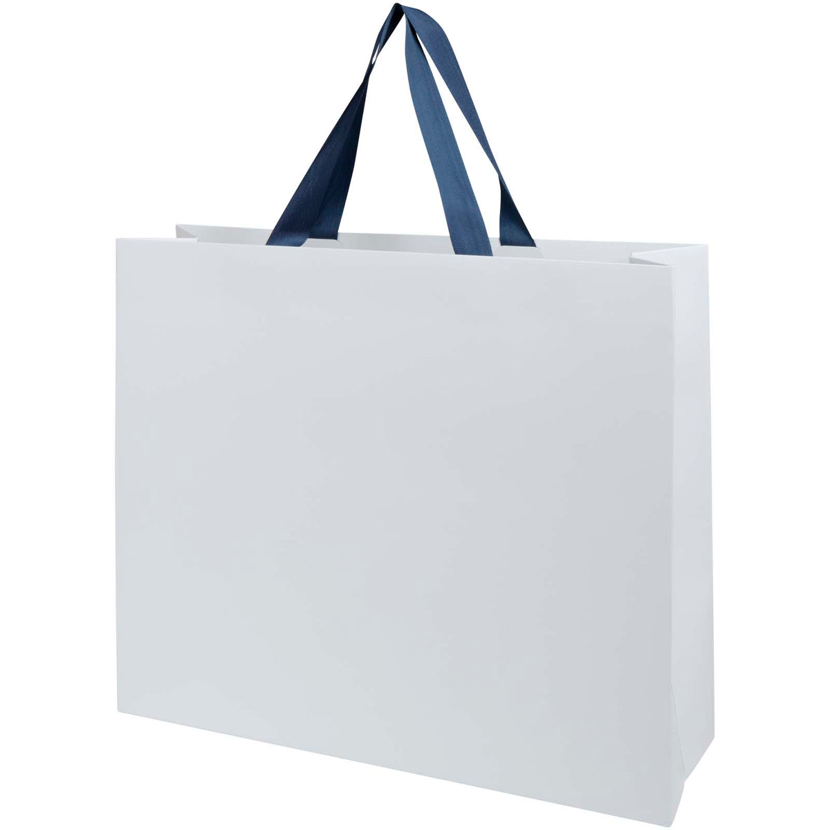 Smartfold Papiertüte, 210 g/m², mit Bandgriffen und matter Laminierung, 42 x 12 x 35 cm – Blau