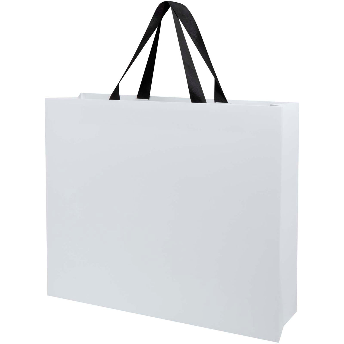 Smartfold Papiertüte, 210 g/m², mit Bandgriffen und matter Laminierung, 42 x 12 x 35 cm – Schwarz