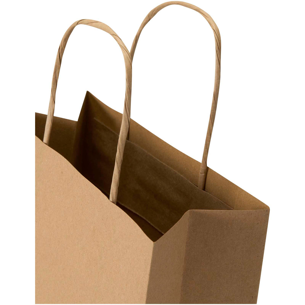 Kraft Papiertüte aus 120 g/m² Kraftpapier mit gedrehten Tragegriffen, 18 x 9 x 23 cm – Kraftpapier