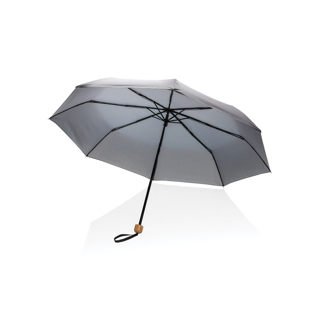 20.5" Impact AWARE™ RPET 190T Pongee Bambus Mini-Schirm – anthrazit