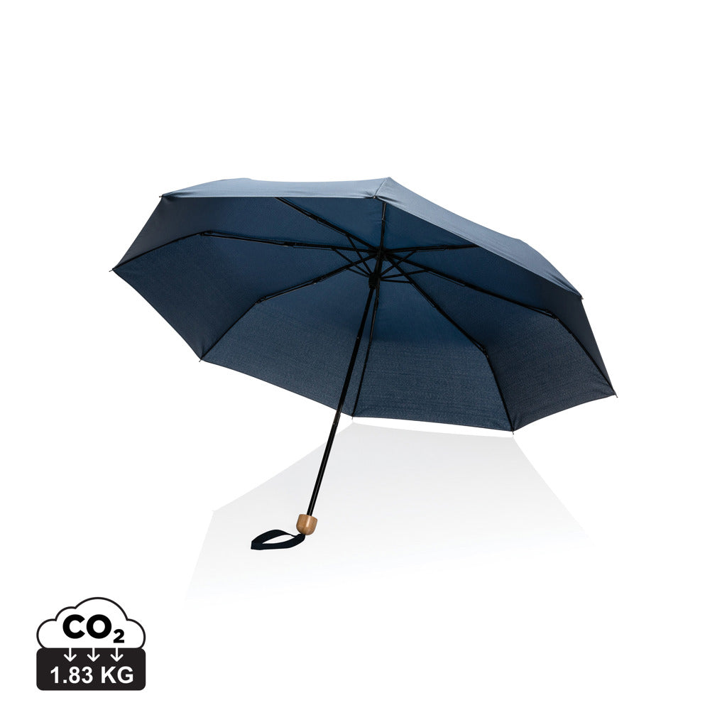 20.5" Impact AWARE™ RPET 190T Pongee Bambus Mini-Schirm – navy blau