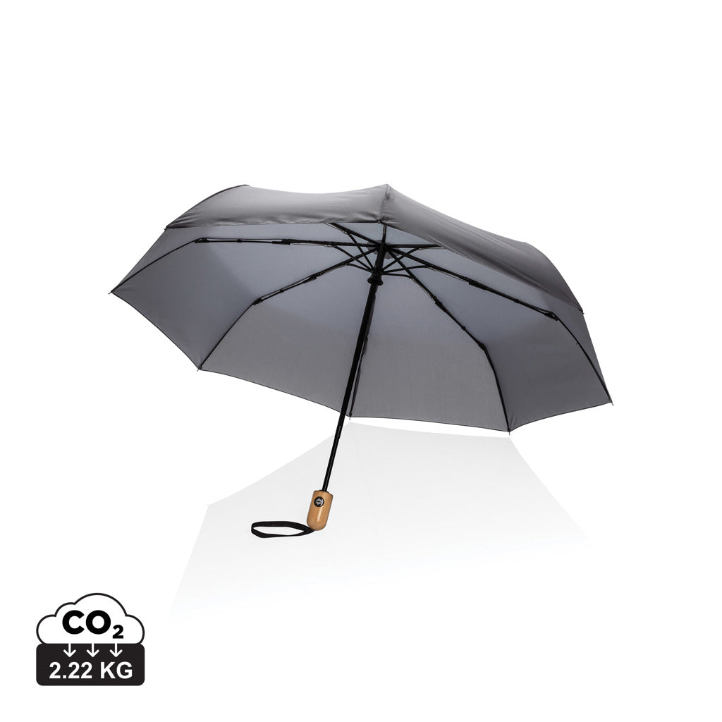 21" Impact AWARE™ RPET 190T Bambus-Schirm autom. open/close – anthrazit
