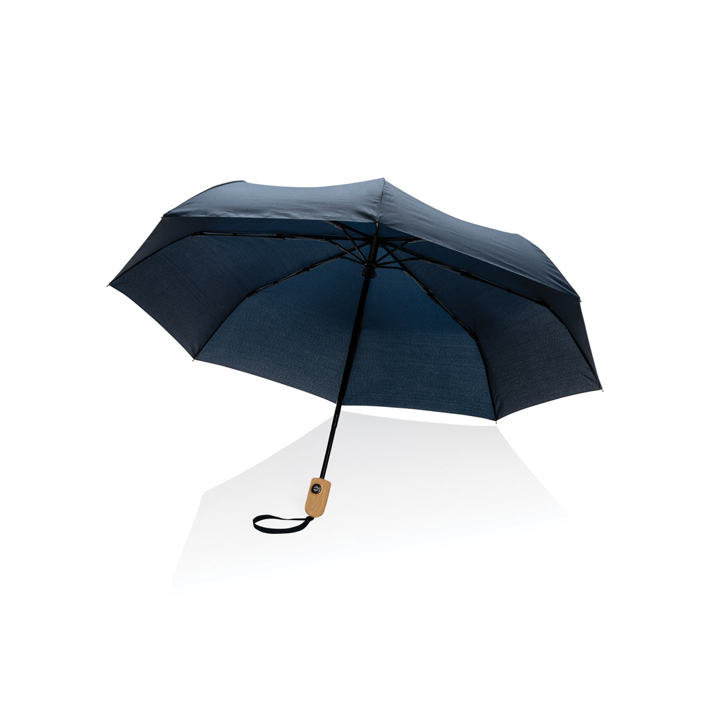 21" Impact AWARE™ RPET 190T Bambus-Schirm autom. open/close – navy blau