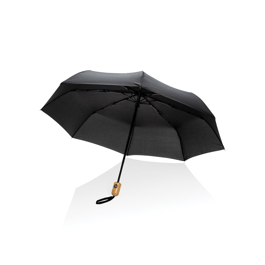 21" Impact AWARE™ RPET 190T Bambus-Schirm autom. open/close – schwarz