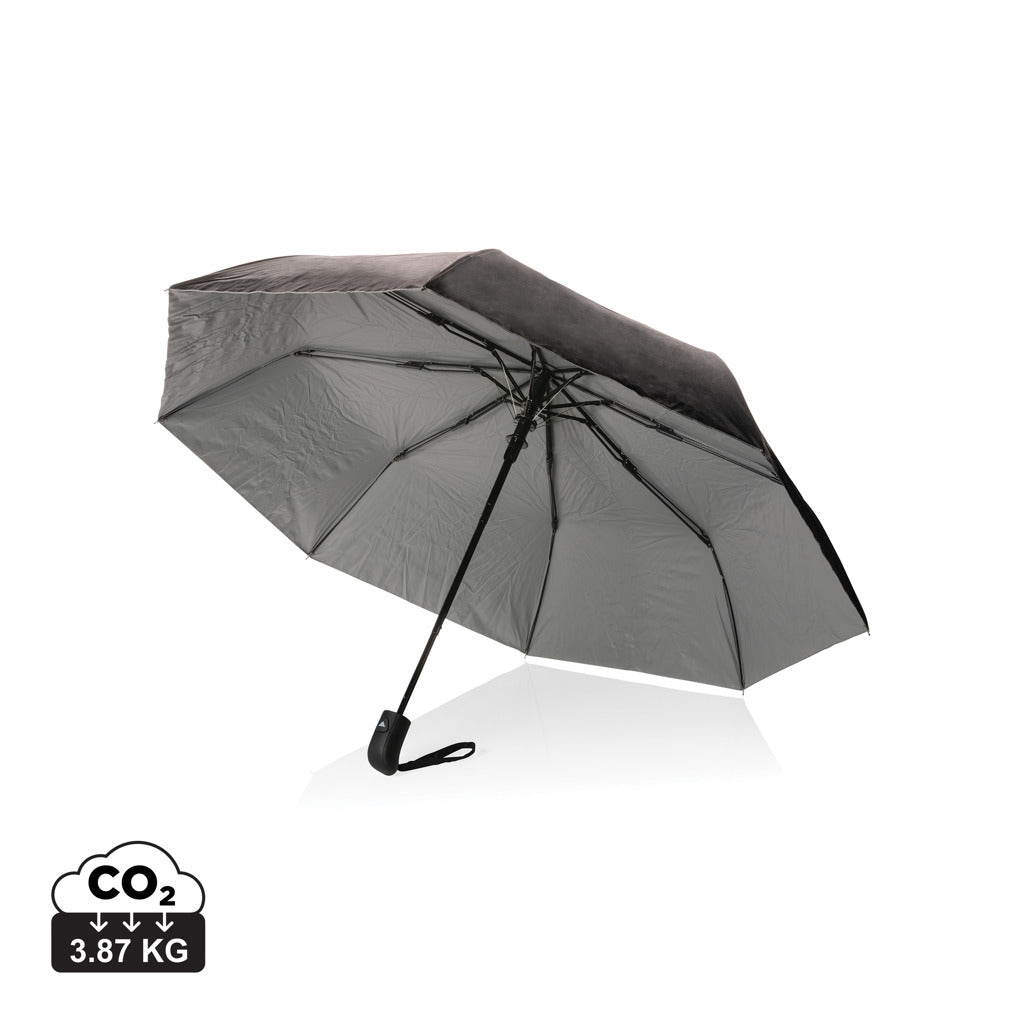 21" Impact AWARE™ RPET 190T Pongee Bi-Color Mini-Schirm – silber