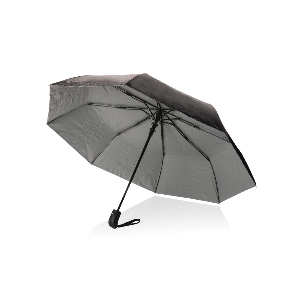 21" Impact AWARE™ RPET 190T Pongee Bi-Color Mini-Schirm – silber