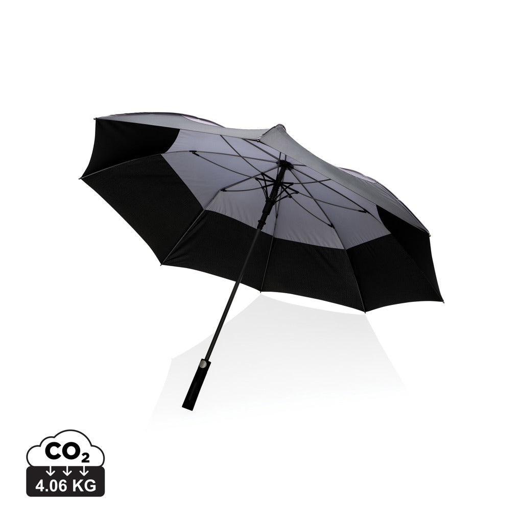 27" Impact AWARE™ RPET 190T Auto-Open Stormproof-Schirm – anthrazit