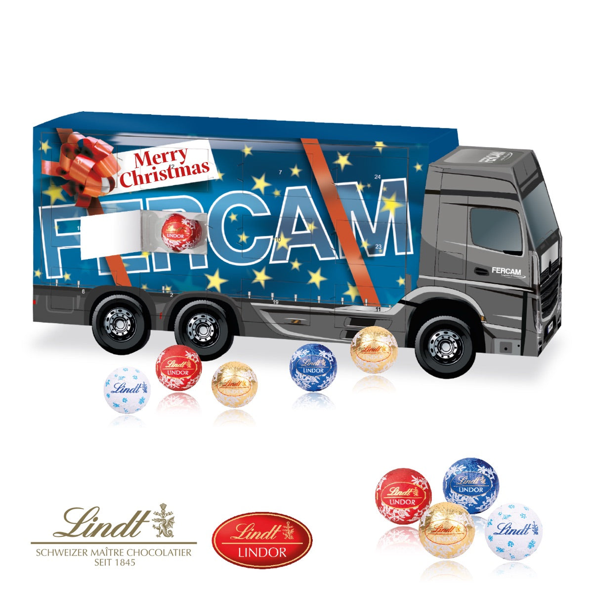3D Adventskalender LKW mit Lindt Schokolade