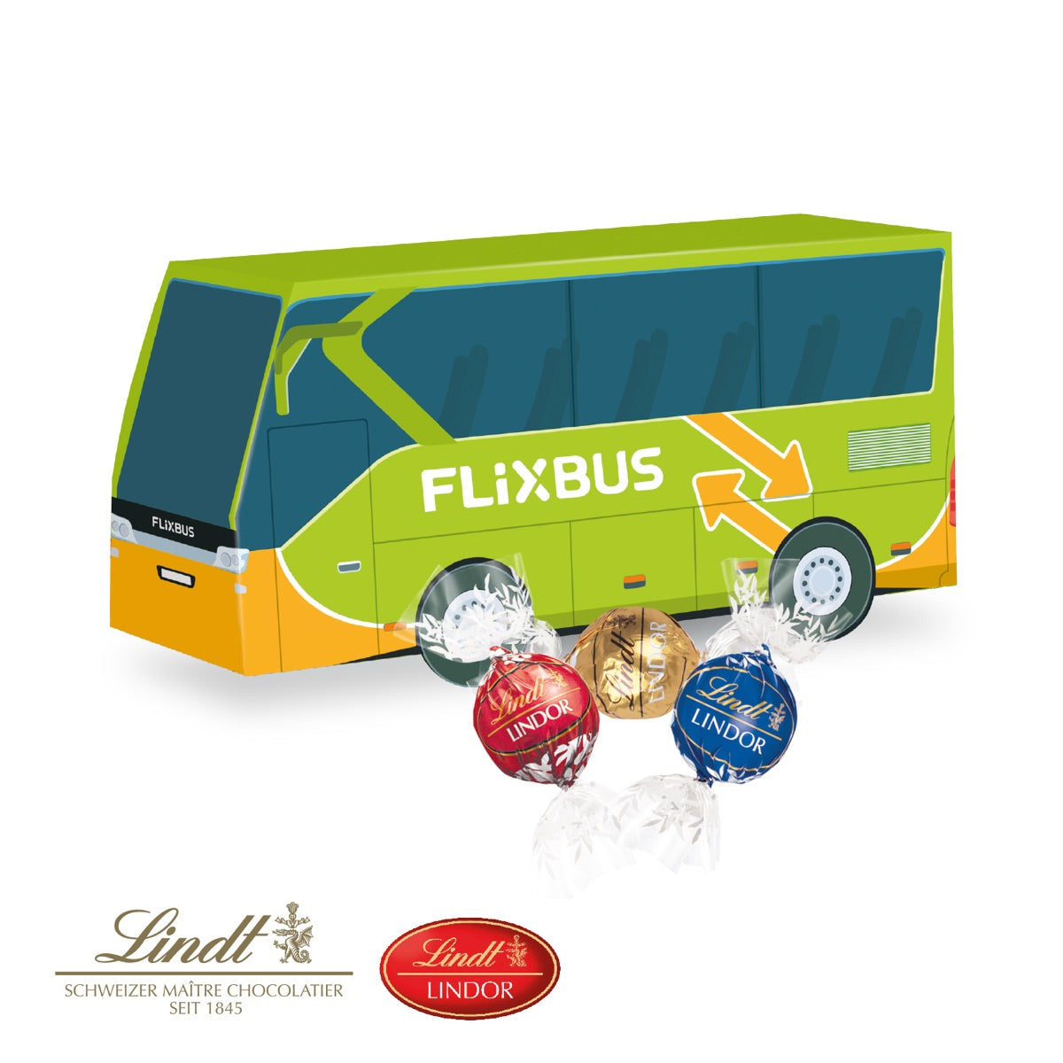 3D Präsent Bus mit Lindt Lindor Pralinés