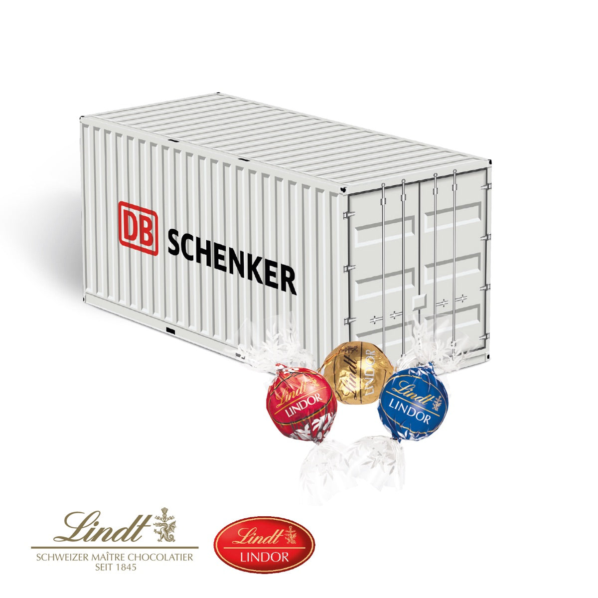 3D Präsent Container mit Lindt Lindor Pralinés