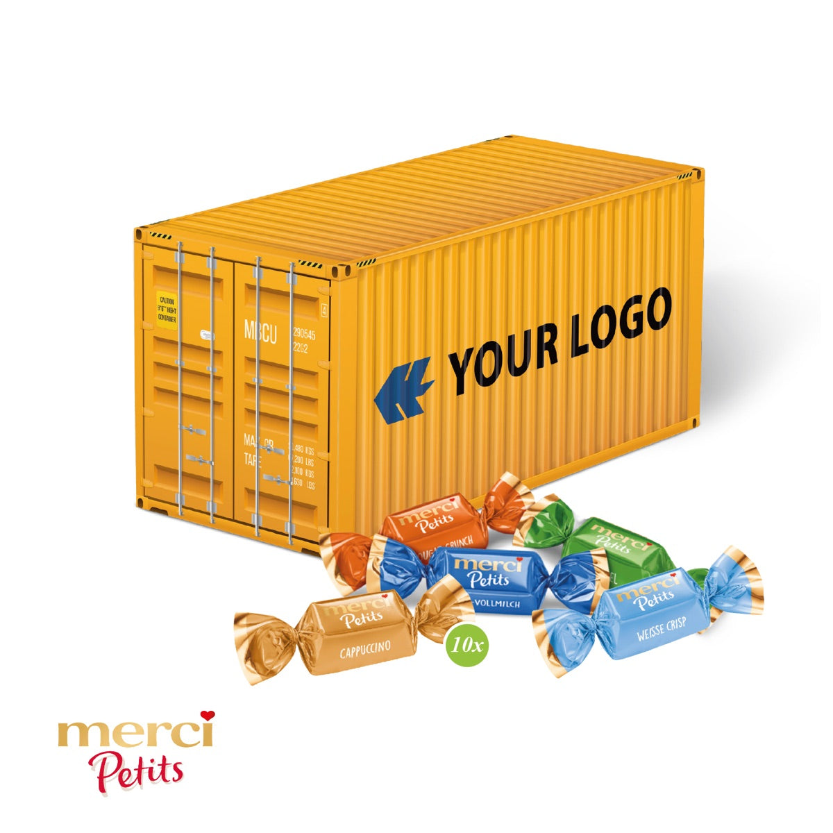 3D Präsent Container mit Merci Petits