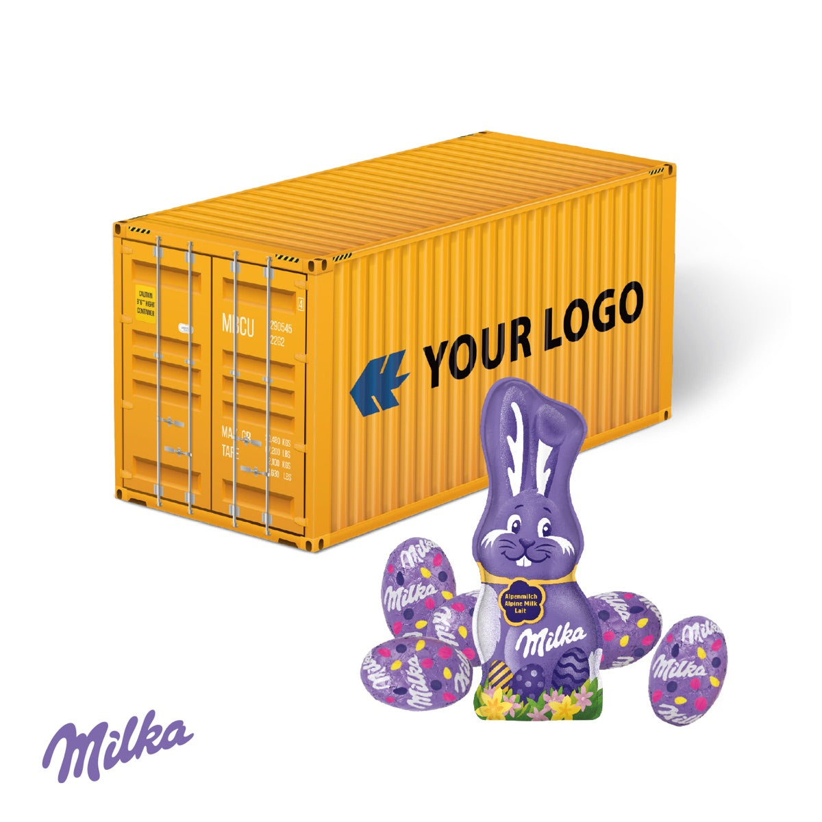 3D Präsent Container Ostern mit Milka Schokoladenmischung