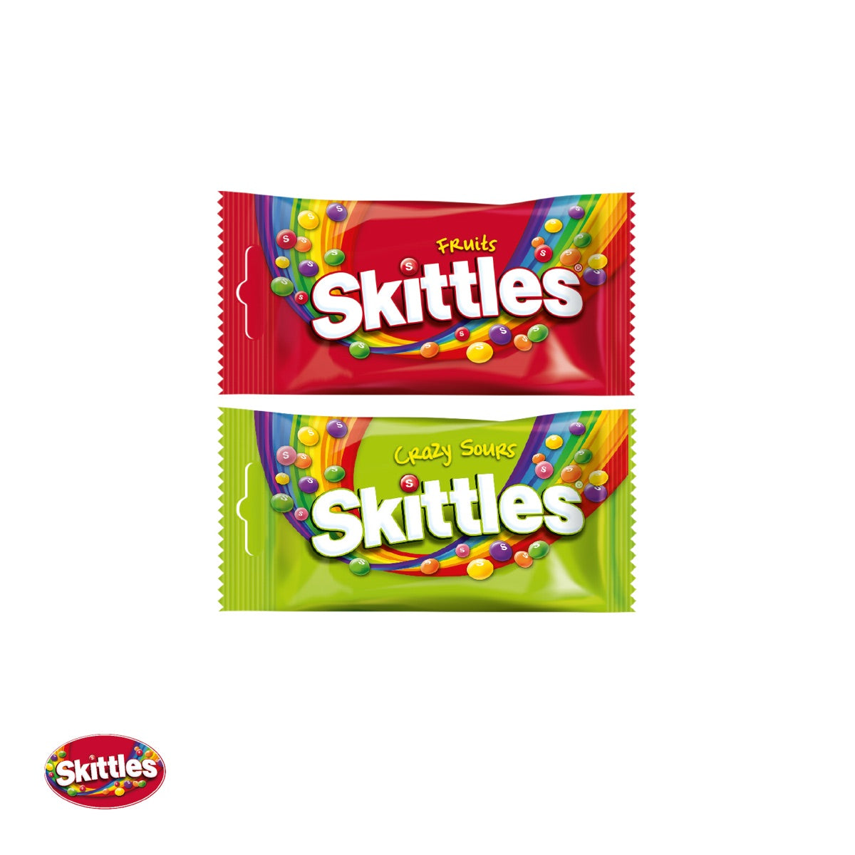 Packung Skittles als Füllung im bedruckten Präsent Haus